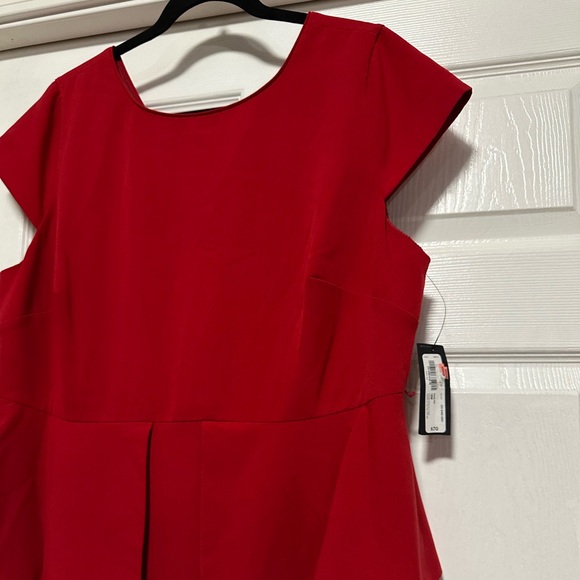 NWT Worthington Rumba red Short Sleeve Lined Dress, Soft & Stretchy 18W - Picture 2 of 8